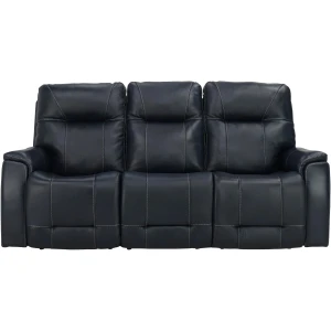 Barnett Leather Layflat Power Sofa w/ Power Headrest and Lumbar