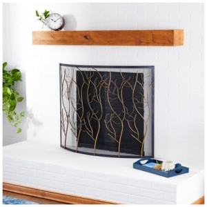 Bayberry Lane Brass Metal Eclectic Fireplace Screen