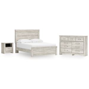 Bellaby Queen Panel Bed with Dresser and Nightstand, Whitewash