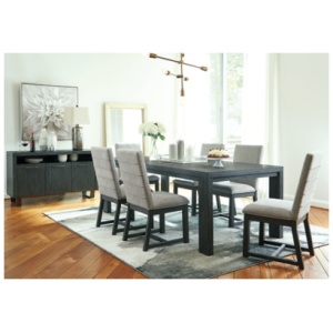 Bellvern Extendable Dining Table, Dark Gray, Wood