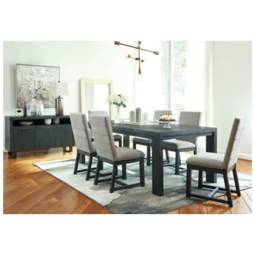 Bellvern Extendable Dining Table, Dark Gray, Wood