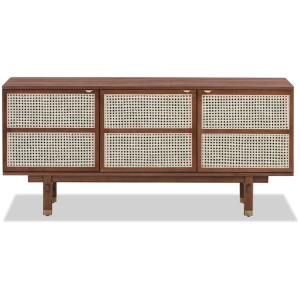 Boho Wicker 63" Sideboard Cabinet, Walnut