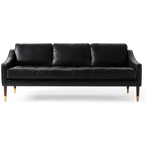 Brando 74" Leather Sofa, Napoli Black