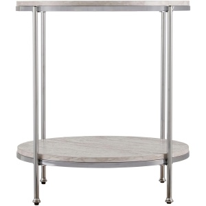 Cagney Round Faux Marble End Table