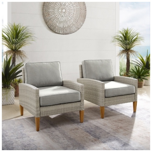 Capella Outdoor Chair (Set of 2), Gray