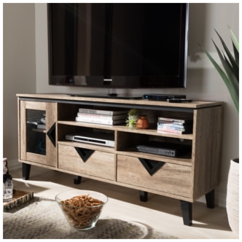 "Cardiff 55" TV Stand", Light Brown