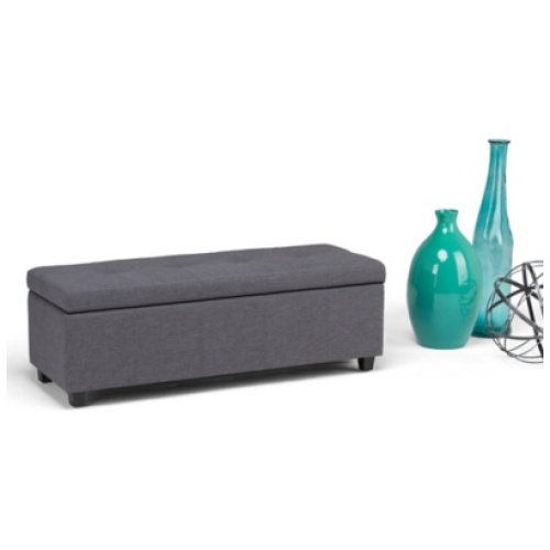 Castleford Storage Ottoman, Slate Gray