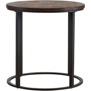 Champaign Reclaimed Wood Round End Table