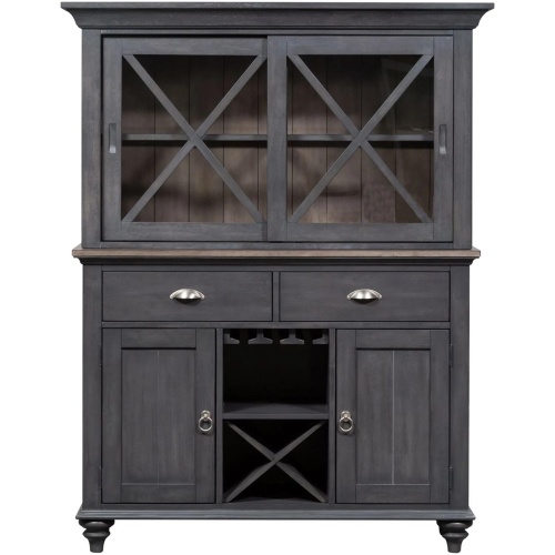 Charleston 2-pc. Buffet and Hutch w/ Wine Storage and Lighting