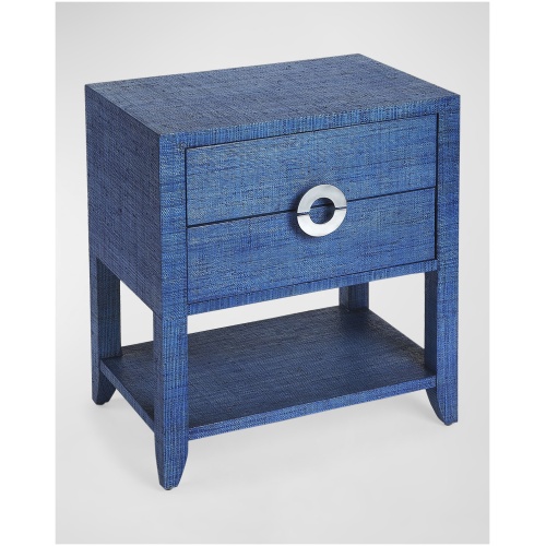 Charlie Blue Raffia End Table