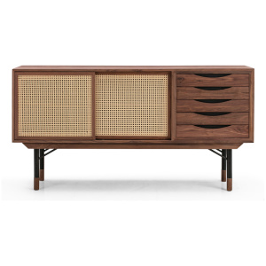 Color Theory 69" Sideboard, Walnut/Rattan