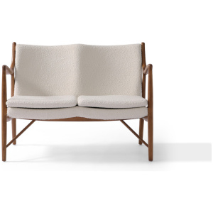 Copenhagen 47" Fabric Sofa, Walnut/Blanc Boucle