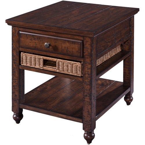 Cottage Lane Wood Rectangular End Table