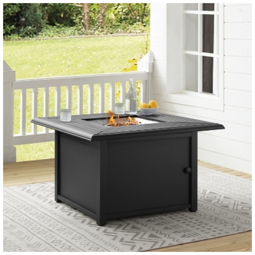 Crosley Outdoor Fire Pit Table, Black/Gray