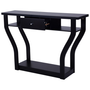 Curved Frame Modern Console Table with Storage Drawer for Entryway