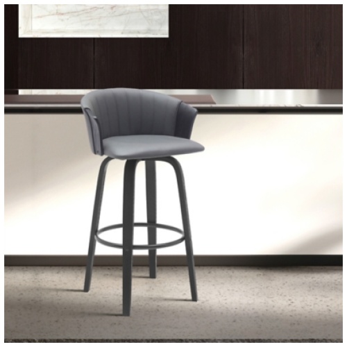 Diana Swivel Bar Stool, Gray/Black