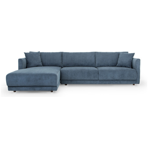 Domus 115" Fabric Sofa Sectional Left, Steel Blue Cord