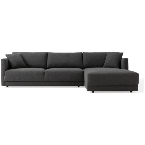 Domus 115" Fabric Sofa Sectional Right, Gris Boucle