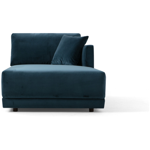 Domus 39" Right Chaise Fabric Sofa, Petrol Velvet