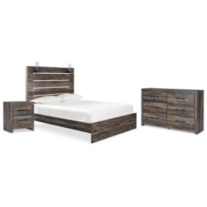 Drystan Queen Panel Bed with Dresser and Nightstand, Multi