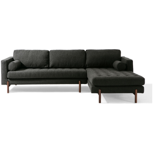 Dwell 108" Fabric Sofa Sectional Right, Noir Boucle