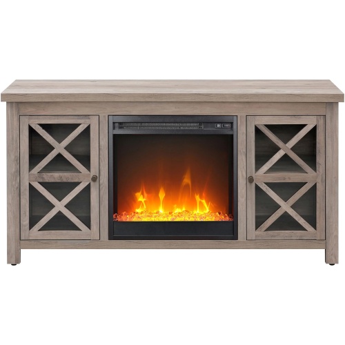 Eve TV Stand with Crystal Fireplace Insert