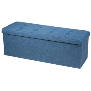 Fabric Folding Storage with Divider Bed End Bench-Navy