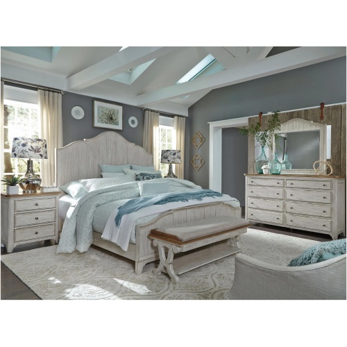 Farmhouse Reimagined 4-pc. Panel Bedroom Set w/ Drawer Nightstand