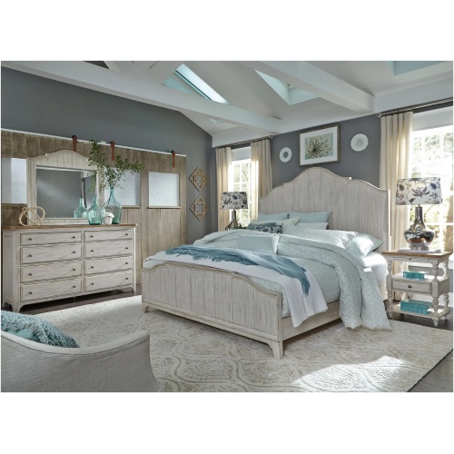 Farmhouse Reimagined 4-pc. Panel Bedroom Set w/ Open Nightstand