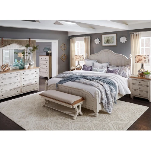 Farmhouse Reimagined 4-pc. Poster Bedroom Set w/ Drawer Nightstand