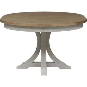 Farmhouse Reimagined Pedestal Dining Table w/ Leaf