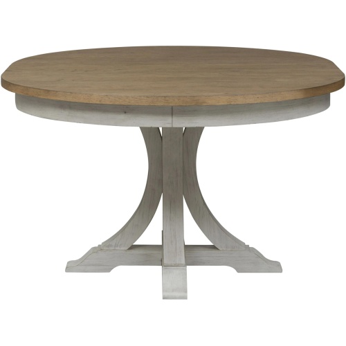 Farmhouse Reimagined Pedestal Dining Table w/ Leaf