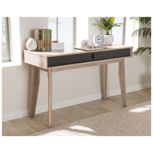 Fella Study Desk, Gray/Light Brown