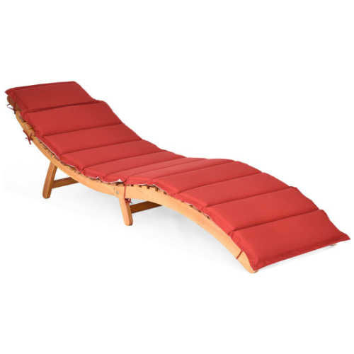 Folding Patio Lounge Chair with Double-Sided Cushioned Seat