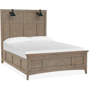 Ivy Ridge Panel Bed w/ Lamp Headboard