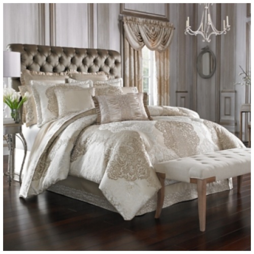 J. Queen New York La Scala King 4 Piece Comforter Set, Gold