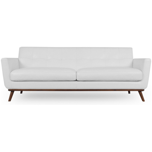 Jackie 88" Leather Sofa, White