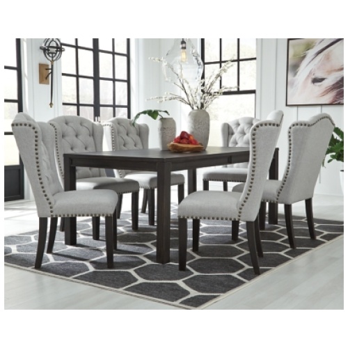 Jeanette Parsons-Style Dining Table, Black, Wood