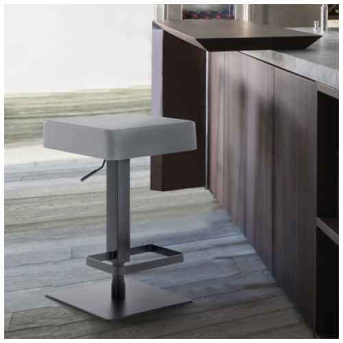 Kaylee Adjustable Height Bar Stool, Gray