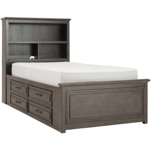 Kieran Platform Bookcase Bed w/ 2-Side Storage