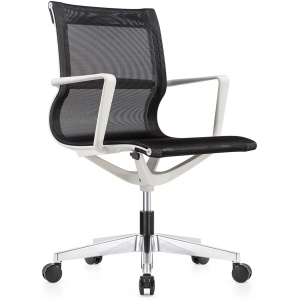 Kinetic White Frame Office Chair with Mesh Back