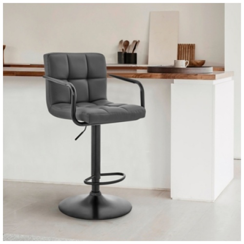 Laurant Laurant Adjustable Swivel Bar Stool, Black/Gray