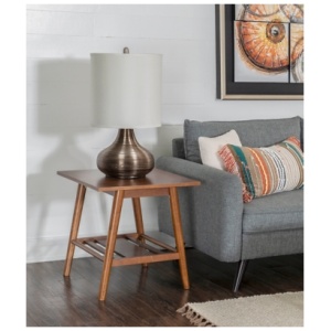 Linon Charlotte End Table, Walnut