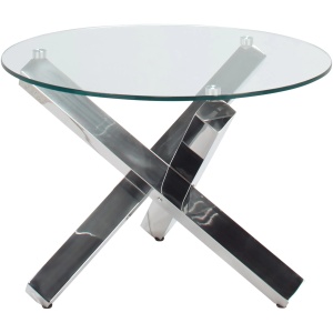 Liza Round Glass End Table