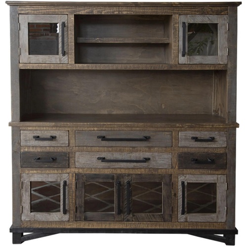 Loft Brown 6 Drawers and 6 Doors Buffet & Hutch
