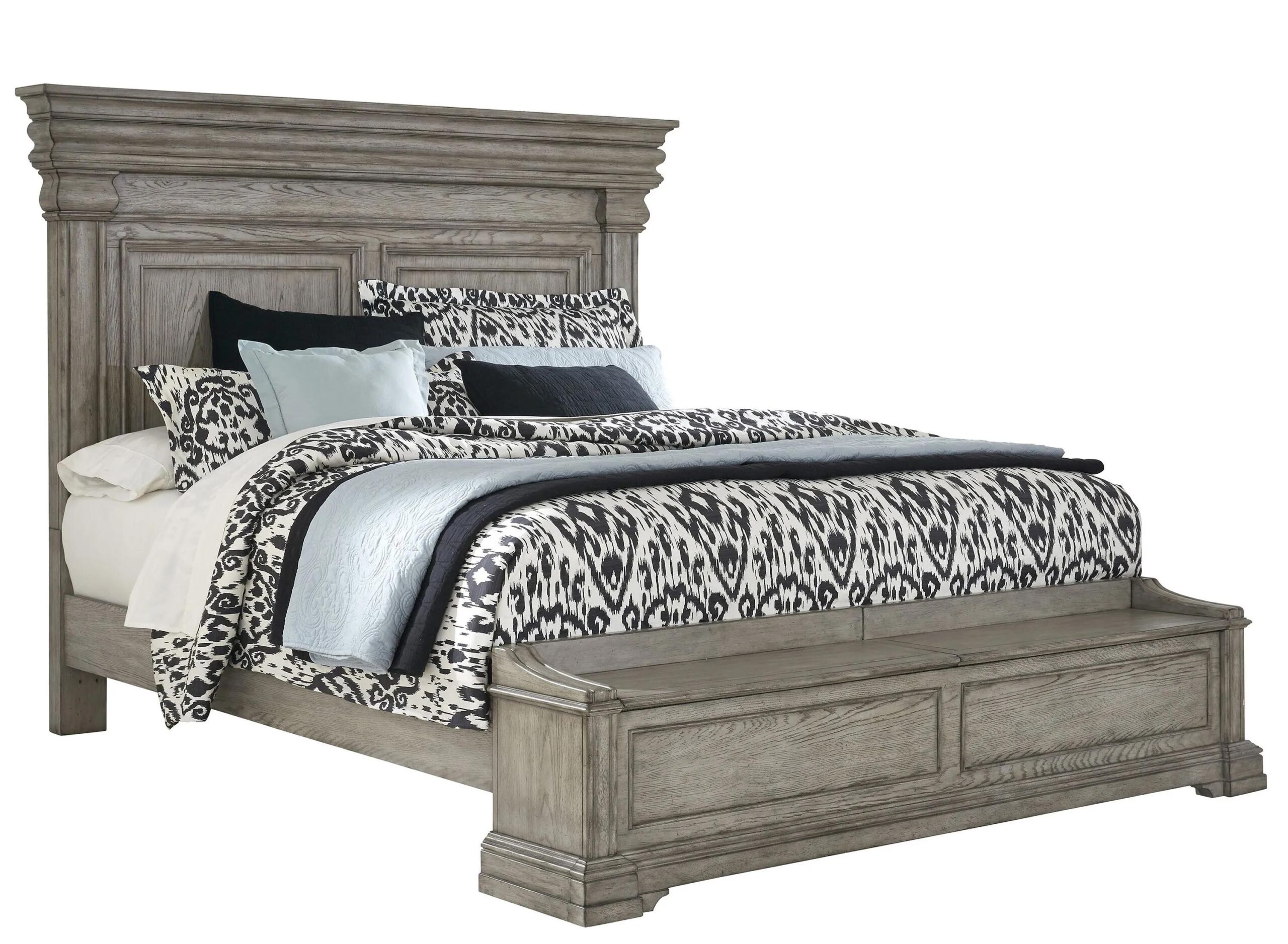 Madison Ridge King Panel Bed with Blanket Chest Footboard