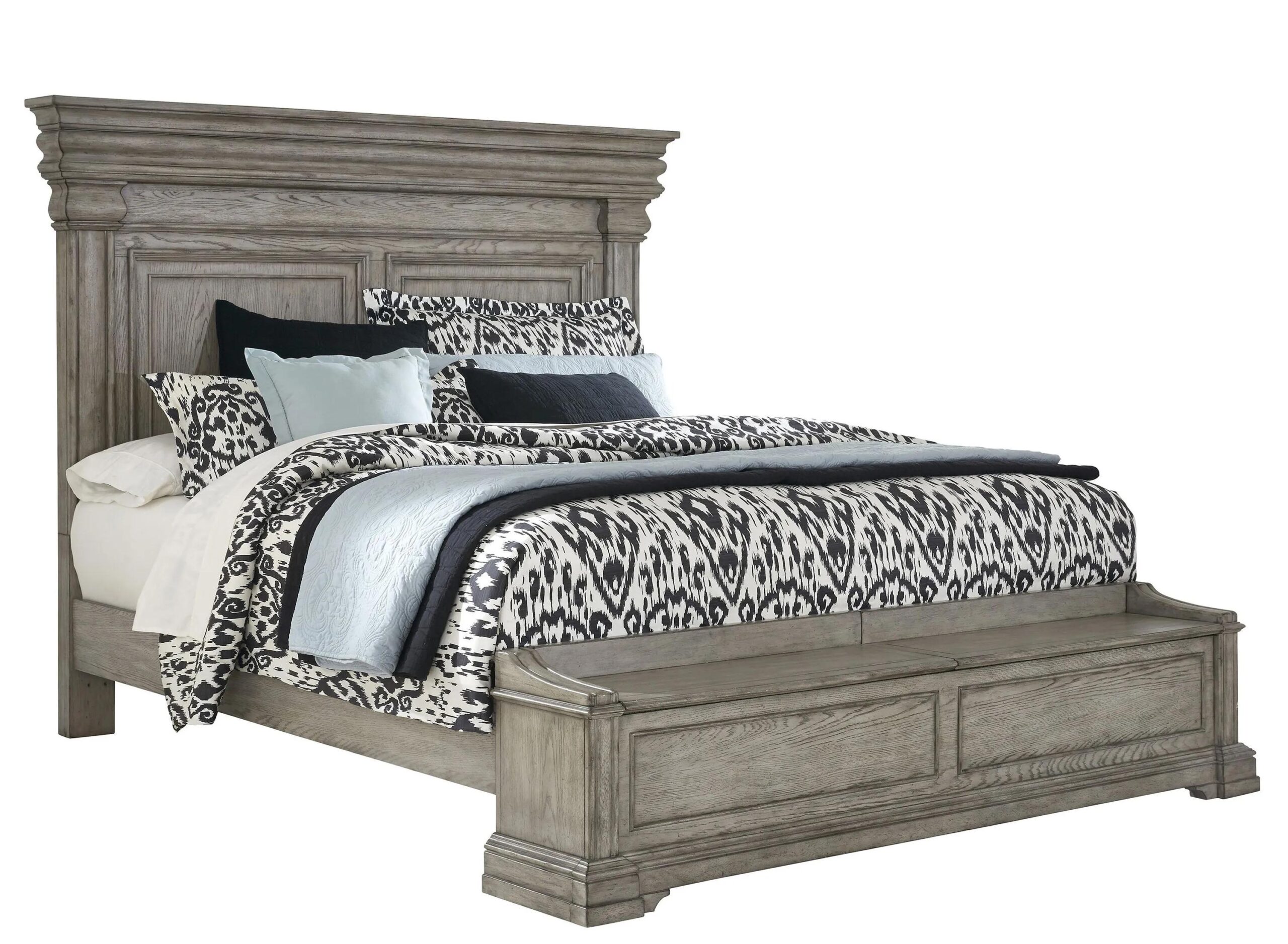 Madison Ridge Queen Panel Bed with Blanket Chest Footboard