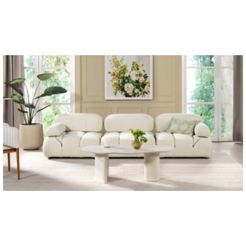 Marcel Bubble Boucle Modular 3-Piece Sofa, Ivory White