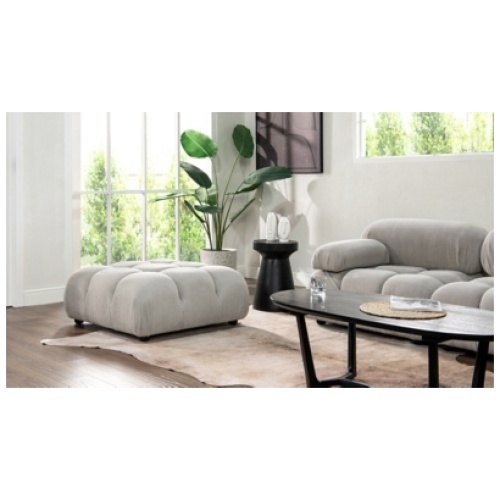 Marcel Bubble Corduroy Modular Cocktail Ottoman, Pebble Gray