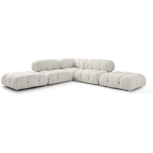 Mario Modular 115" Ravelo 5-pc Sofa, Blanc Boucle